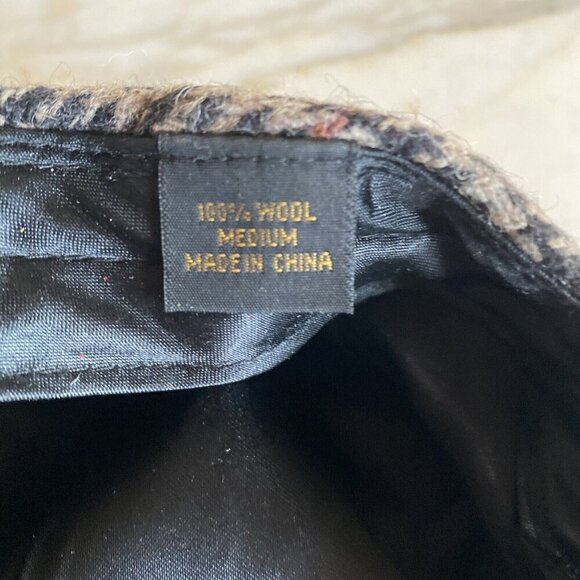 Beige Black Lake of the Isles Newsboy Cabbie Hat Tweed Wool Size M - Picture 5 of 6